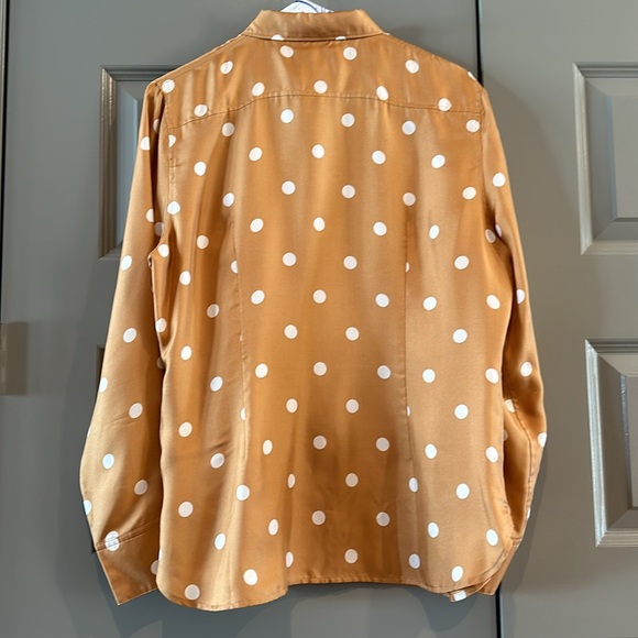 J. Crew Collection 100% Silk Polka Dot Button Up Blouse UNIQUE FIND! - Picture 3 of 5